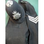 Northumberland constabulary police helmet and sergeants helmet