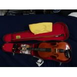 Stentor music company graduate fretted violin with two piece back, shadows piezo pick up, control