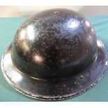 British WWII period civil defence steel helmet with liner and chinstrap