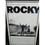 Framed cinema poster for Rocky starring Sylvester Stallone