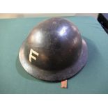 WWII period scarce pattern British "F" plasforc helmet for use in electrical fires, complete with