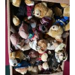 Collection of "The Teddy Bear Collection" in various outfits including: hiker, waiter, weightlifter