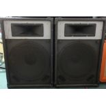 Peavey Xr600c mixer power amp and two Peavey model ES-15 passive PA speakers with speaker stands (5)