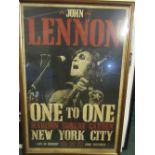 Framed poster of John Lennon, One to One in Maddison Square Gardens on 30/8/1972