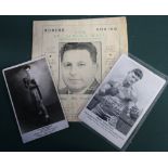 Boxing Autographs, Stan Hawthorne & Bruce Woodcock signed photos. Boxing Night Monday 8th October