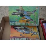 Four boxes of boxed unmade Airfix Revell Aitaleri and other aircraft and fighter jet kit models