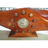 Mantle clock formed from the centre section of a wooden propeller from a Jupiter Series VI bomber