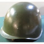 WWII period Russian steel helmet with liner and chinstrap