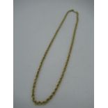 Hallmarked 9ct gold rope chain necklace with spring ring clasp L50cm 10.1g