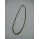 9ct gold cable chain necklace with lobster claw clasp L54cm, 17g