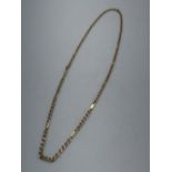 9ct gold Figaro chain necklace with bracelet clasp stamped 375 L68cm 41.1g