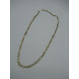 9ct gold 4mm figaro chain necklace with lobster claw clasp (AF) L46cm 8.9g