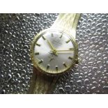 Vintage fashion watch, gold plated case on integral bracelet snap on case back, diameter including