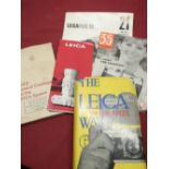 Small selection of books including: Leitz general catalogue for the Leica date June 1966 with