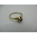 Stamped 14ct gold ring lacking stone Size O 1/2, 2g