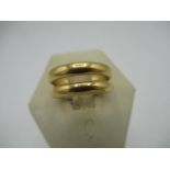 Hallmarked 22ct gold wedding band P&W, Birmingham Size K, 4.2g and a hallmarked 22ct gold wedding