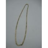 9ct gold Figaro chain necklace with lobster claw clasp L50cm, 11.5g