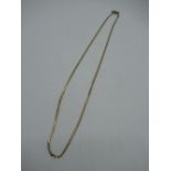 Hallmarked 9ct gold flat figure eight chain necklace with lobster claw clasp L50cm 6.6g