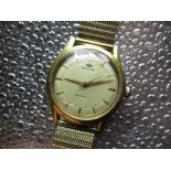 Marvin Hermetic hand wound wristwatch rolled gold case on later expanding bracelet (AF) Screw off