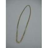 9ct gold 3mm flat curb chain necklace with lobster claw clasp L46.5cm 11.6g