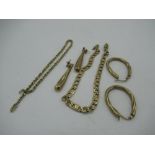 9ct gold hallmarked rope chain bracelet L8cm 1.5g (AF), 9ct gold hallmarked nugget link/curb chain