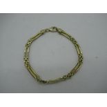 9ct gold bracelet with lobster claw clasp 7.6g, L18cm