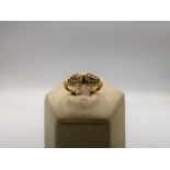 18ct gold bow shaped ring set with 10 diamonds size I 1/2 2.3g