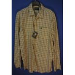 Alan Paine Ilkley gents long sleeved cotton shirt, colour four check olive, size XXL