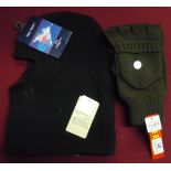 Mark Taylor bike balaclava and a set of woolen shooter mittens size L