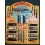 Universal assortment Sheffield made pocket knife display cards with knives of various types and