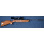 Weihrauch HW80K .22 break barrel air rifle, with moderator and a Hawke scope