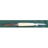 Twin bladed pen knife by George Wostenholm of Sheffield (1.XL) with ivory handles