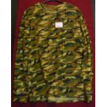 Military style camouflage long sleeved t-shirt, size M
