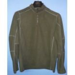 Ridgeline Norwegian half zipped fleece top, colour olive green, size M