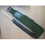 Butcher's knife by Taylor's Eyewitness, with wooden handle, in military sheath, L17"/44cm