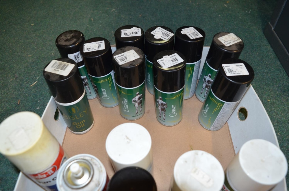 A mix of various gun cleaning sprays and oils. - Image 2 of 2