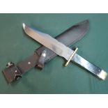 R.Cooper of Sheffield extremely large bowie knife 8.5 inch blade engraved detail with working back