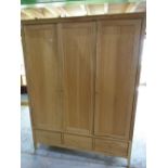 Willis & Gambier Esprit light combination wardrobe with three doors above drawers W161cm D64cm