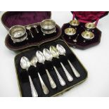 Hallmarked Sterling silver pair of condiment servers, Birmingham 1891, another hallmarked Sterling