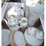 Three Ainsley Wild Tudor jars and cover, a similar vase and a fruit bowl, other decorative