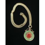Hallmarked 9ct gold and enamel fob "Bassetlaw Cricket League 1914" presented by Mr R.H.Allen and