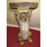 Composition occasional table in the form of a leopard cub supporting a tray, H52.5cm