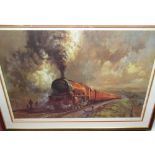 Alan Fearnley (C0ntemporary): 'Duchess of Buccleuch at Chap on the Settle to Carlisle' line signed
