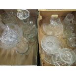 Selection of pressed glass inc. bon bon dishes, water jugs etc (2 boxes)