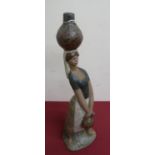 Lladro porcelain model of a female water carrier H45cm (repaired)