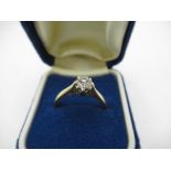 C20th Hallmarked 9ct gold solitaire diamond ring, Birmingham 1986 Size P 1/2, 2.1g.