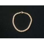 9ct gold palma chain bracelet, lobster claw clasp stamped 9K L18cm 9.5g