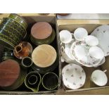 Large selection of various ceramics including Hornsea Heirloom storage jars, Staffordshire bone
