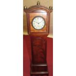 Early C20th pocket watch stand in the form of a Geo. III mahogany long case clock, complete with