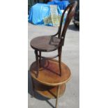 Fischel Bentwood two tier oval tea trolley, stamped and with paper label W65cm D52cm H72cm and an